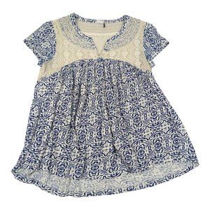 Anthropologie AKEMI +‎ KIN Boho Tribal Lace Women's Top Blouse Small